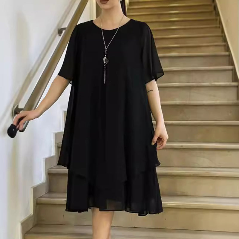 🎀Culoare solidă pentru femei Casual Plus Dimensiune rochie-10