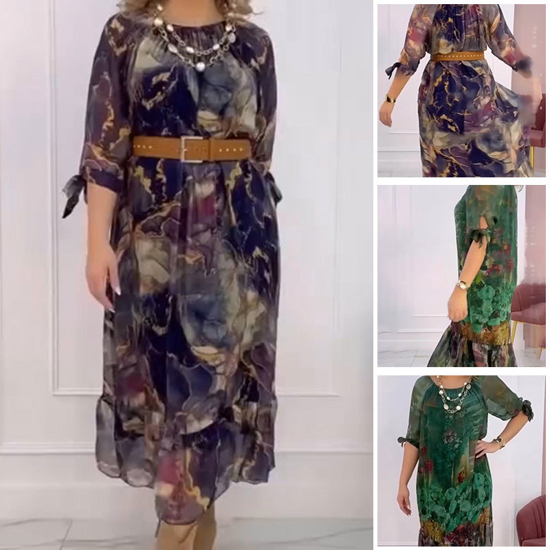 Rochie cu mâneci batwing în flori