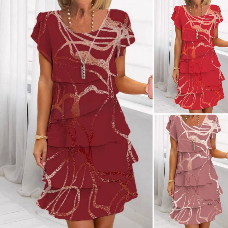 💕Rochie elegantă de damă cu volane