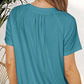 💖 V-Neck Casual plisat cu mânecă scurtă Top-11