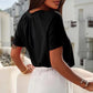 💖 V-Neck Casual plisat cu mânecă scurtă Top-10