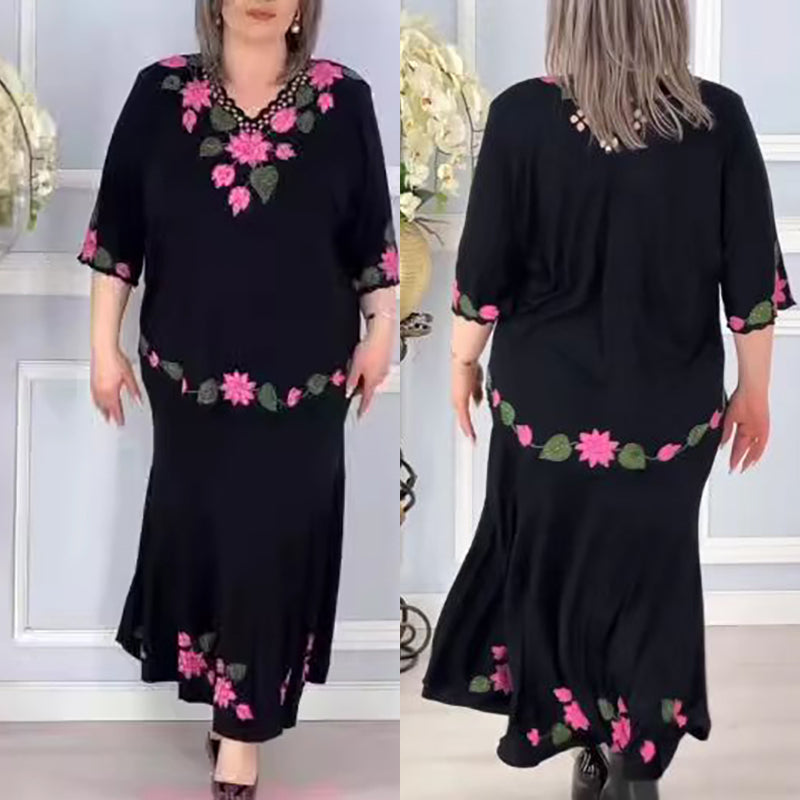 🌷Rochie florală elegantă cu decolteu în V pentru femei-1