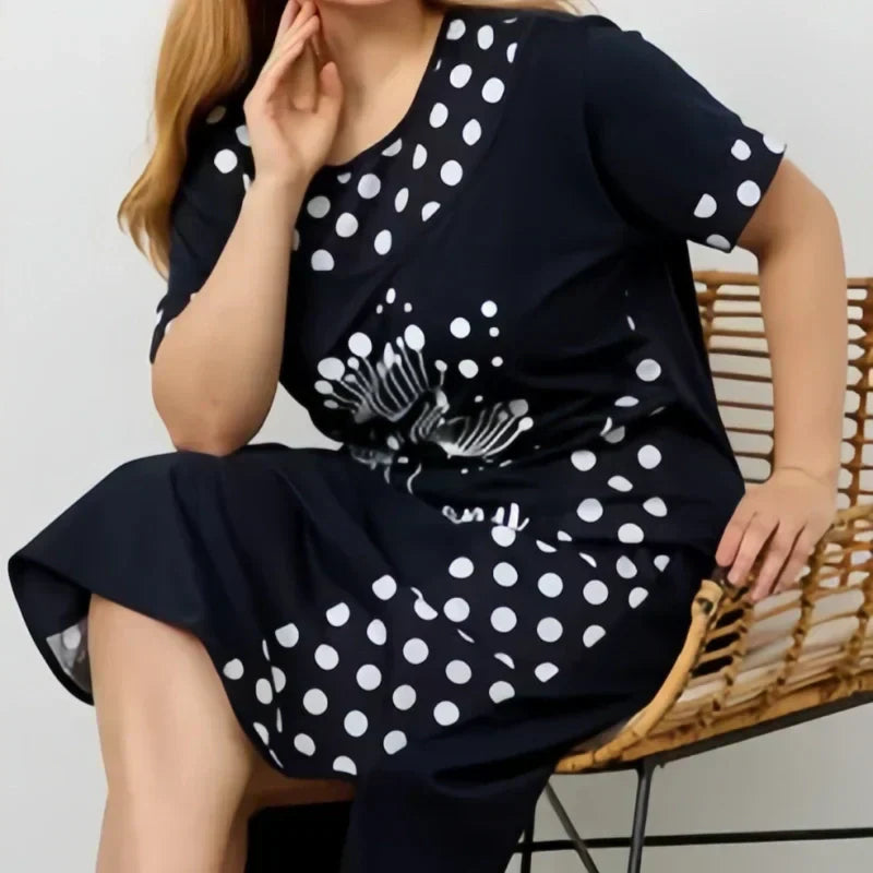 👗Rochie maxi cu buline imprimate-4