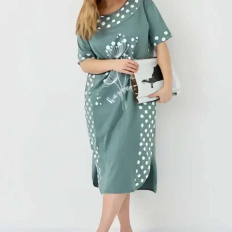 👗Rochie maxi cu buline imprimate-5