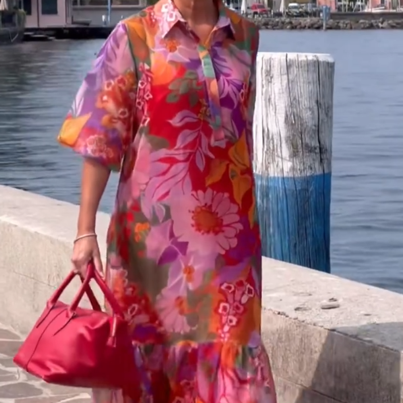 💃Rochie elegantă imprimată din sifon-2