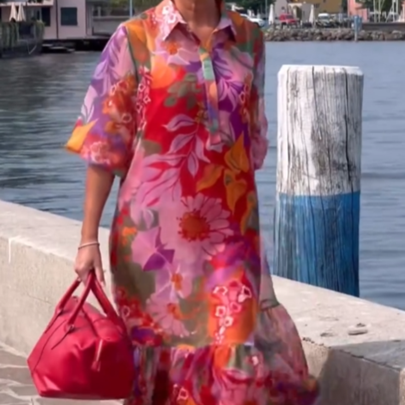 💃Rochie elegantă imprimată din sifon-3