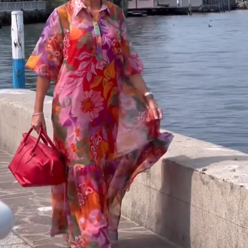 💃Rochie elegantă imprimată din sifon-7
