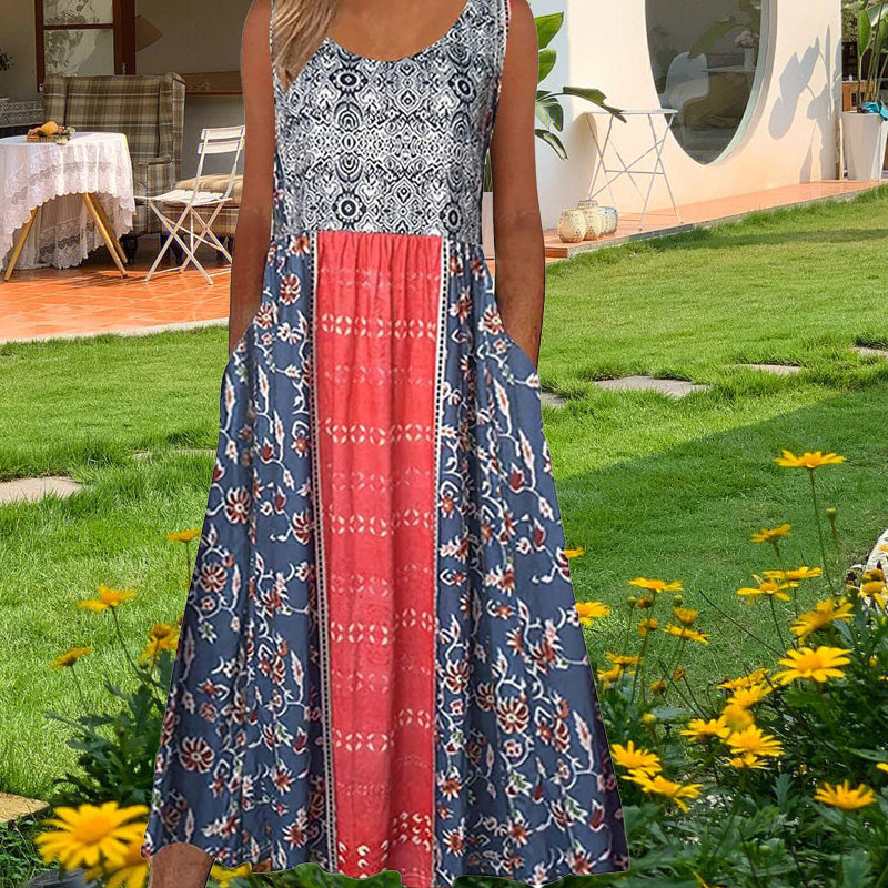 🌸Rochie fără mâneci pentru femei cu imprimeu floral🎁-3