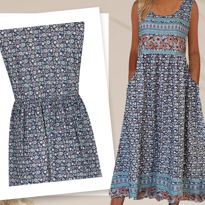 🌸Rochie fără mâneci pentru femei cu imprimeu floral🎁-2