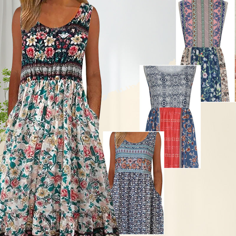 🌸Rochie fără mâneci pentru femei cu imprimeu floral🎁-4