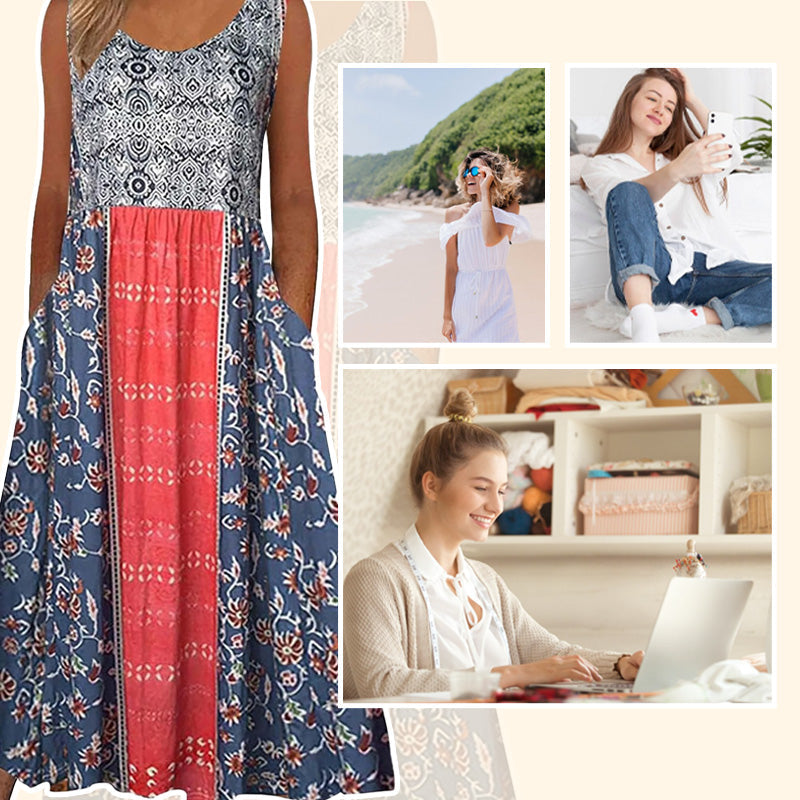 🌸Rochie fără mâneci pentru femei cu imprimeu floral🎁-6