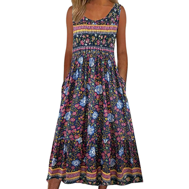 🌸Rochie fără mâneci pentru femei cu imprimeu floral🎁-11