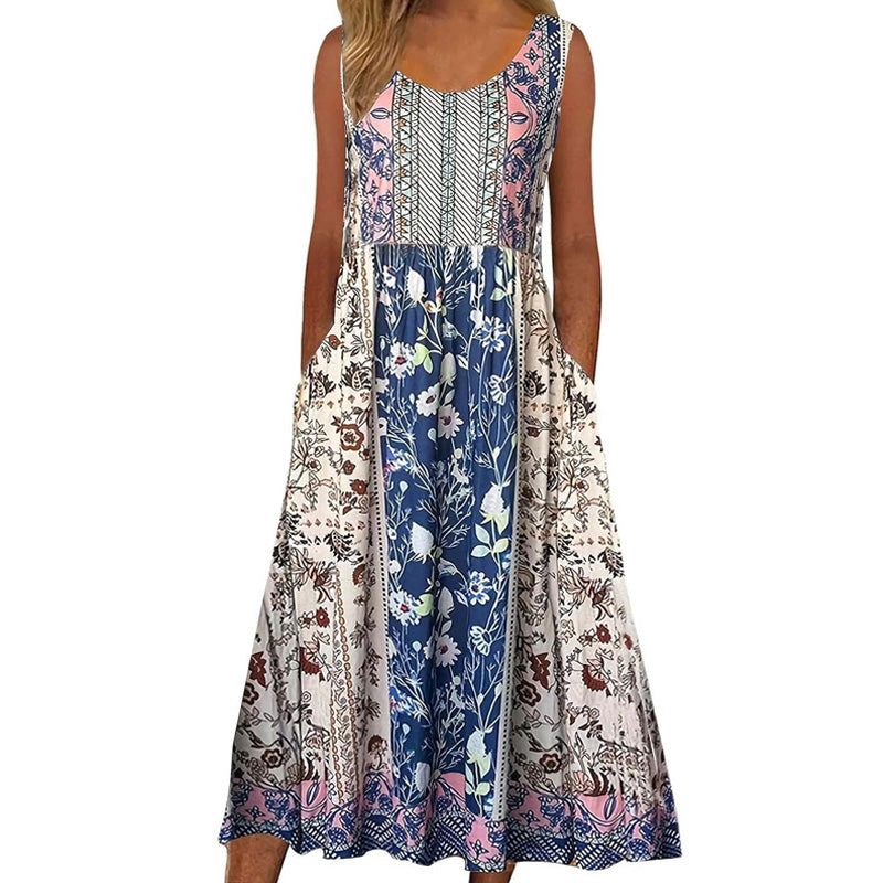 🌸Rochie fără mâneci pentru femei cu imprimeu floral🎁-13