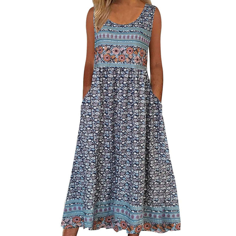 🌸Rochie fără mâneci pentru femei cu imprimeu floral🎁-14
