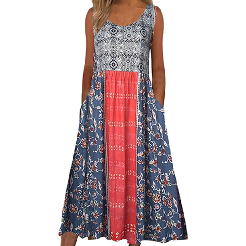 🌸Rochie fără mâneci pentru femei cu imprimeu floral🎁-12