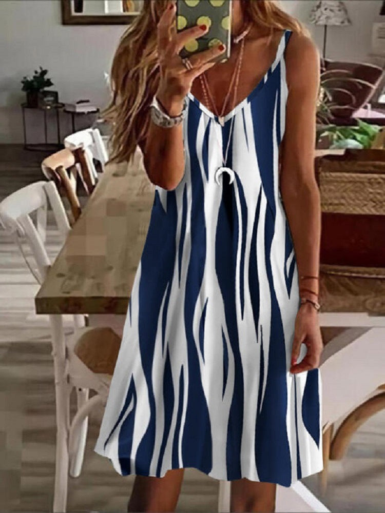 Rochie la modă cu imprimeu și bretele-5