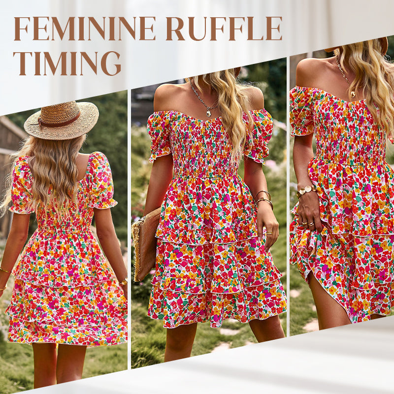 Rochie Vintage Ruffle pentru femei-3