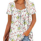 🔥Vânzare fierbinte de vară 49% OFF🌸Femei de vară plisat imprimate mâneci scurte👚-2