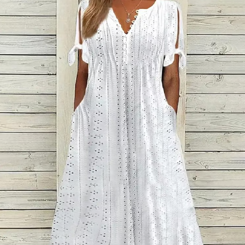 💃Rochie elegantă pentru femei, cu decolteu în V și decupaje solide-1