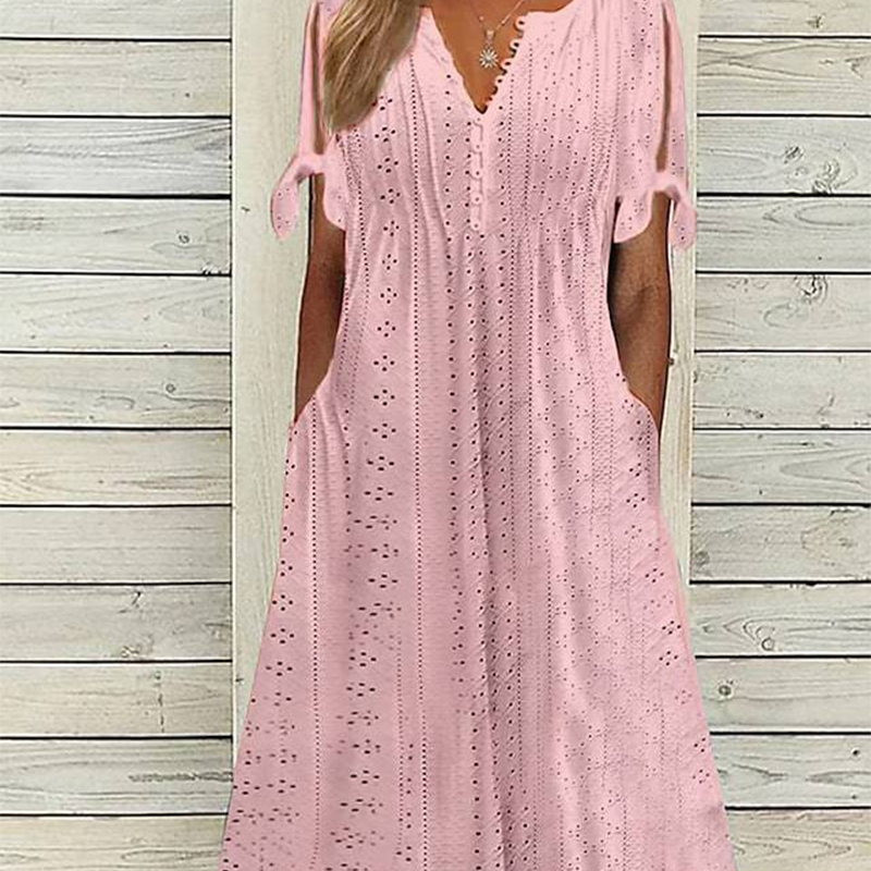 💃Rochie elegantă pentru femei, cu decolteu în V și decupaje solide-2