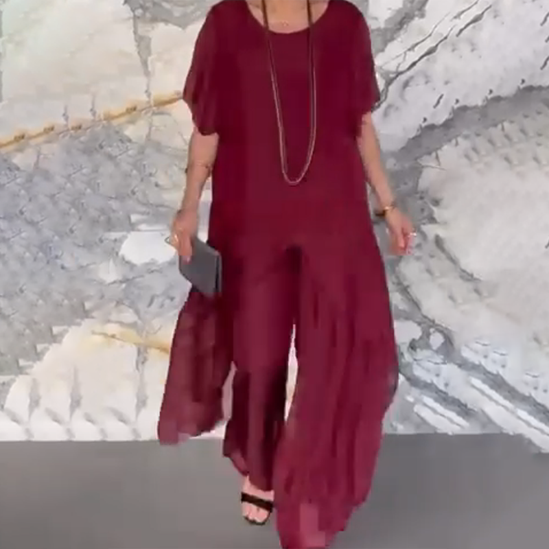 ✨Set de bluză neregulată și pantaloni lejeri pentru femei-7