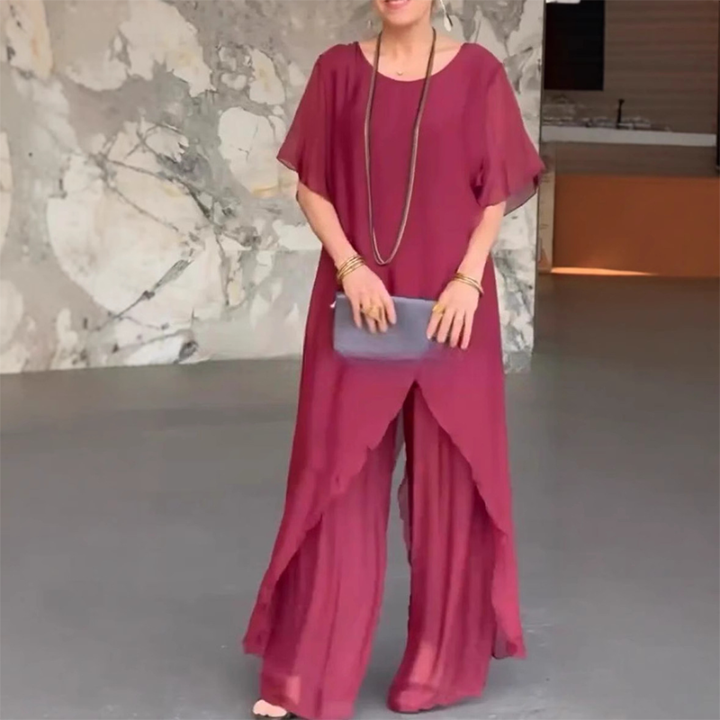 ✨Set de bluză neregulată și pantaloni lejeri pentru femei-6