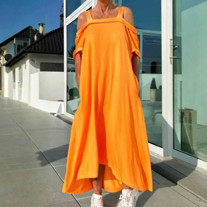 🏖️ Vară Special 🌴 Doamne Casual Off-the-Umeri Rochii lungi-2