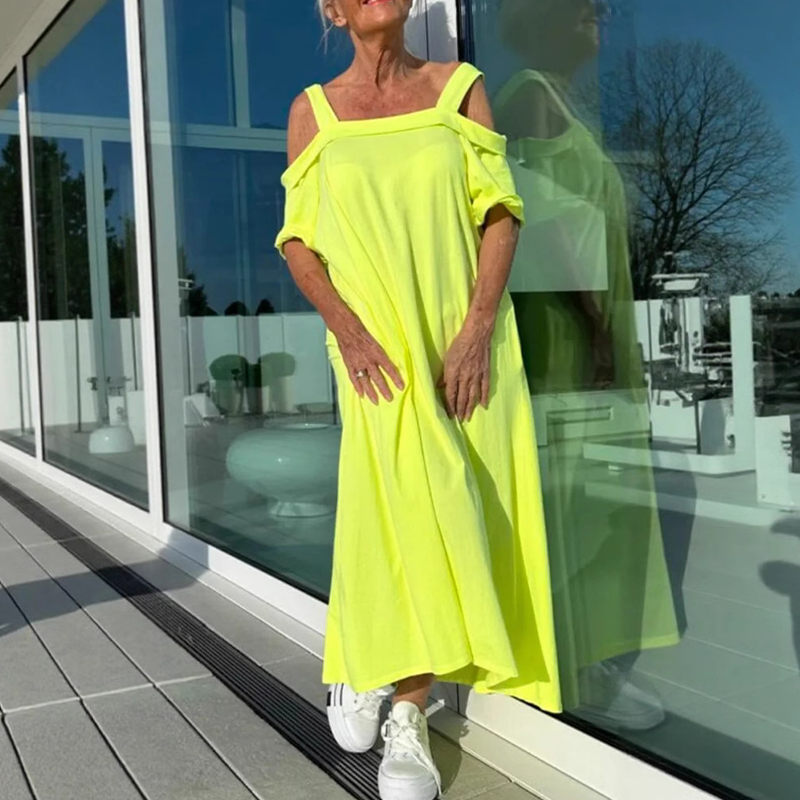 🏖️ Vară Special 🌴 Doamne Casual Off-the-Umeri Rochii lungi-6