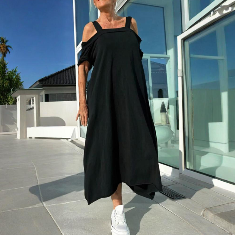 🏖️ Vară Special 🌴 Doamne Casual Off-the-Umeri Rochii lungi-7