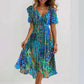 🔥 Rochie elegantă cu decolteu în V șifon imprimat✨-4