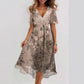 🔥 Rochie elegantă cu decolteu în V șifon imprimat✨-5