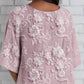 Tricou lejer cu mâneci 3/4 cu imprimeu floral 3D-5