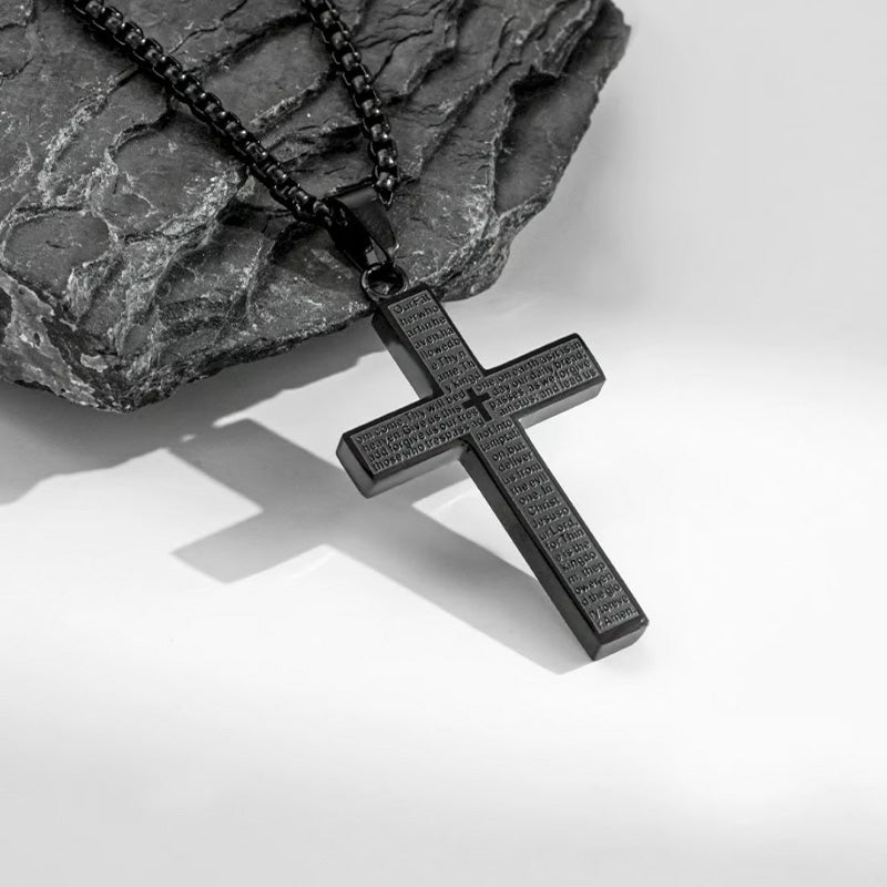 ✝️ Colier unisex cu pandantiv cruce din oțel inoxidabil-5