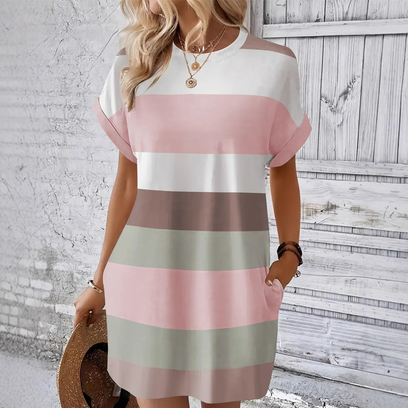 👗Rochie casual pentru femei cu gât rotund—🔥ofertă la jumătate de preț🔥-1