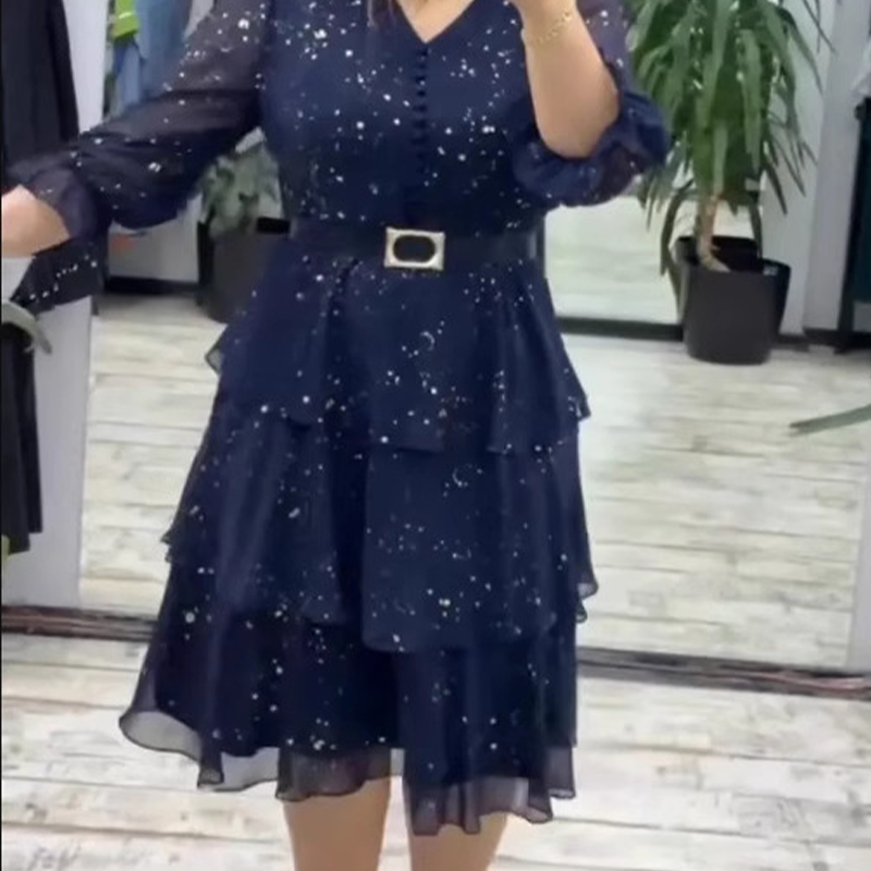 Rochie Pentru Femei Cu Lungime Până La Genunchi Și Decolteu În V-3