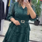 Rochie Pentru Femei Cu Lungime Până La Genunchi Și Decolteu În V-5