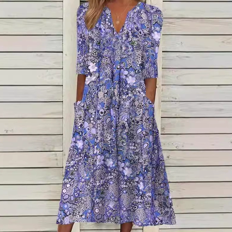 Rochie cu imprimeu pentru femei-2