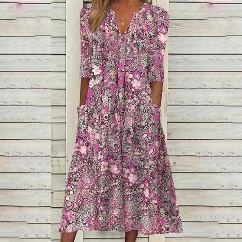 Rochie cu imprimeu pentru femei-3