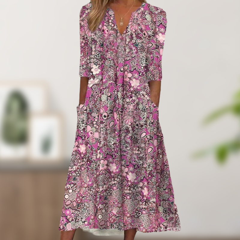 Rochie cu imprimeu pentru femei-6