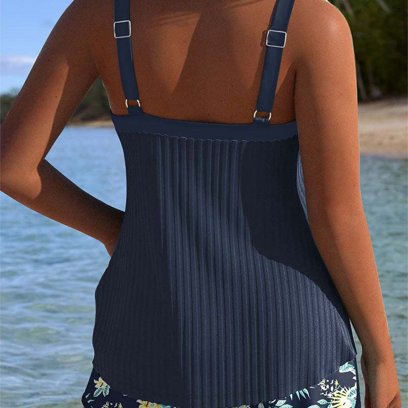💖 Bluză de baie cu imprimeu și pantaloni scurți🩱-6
