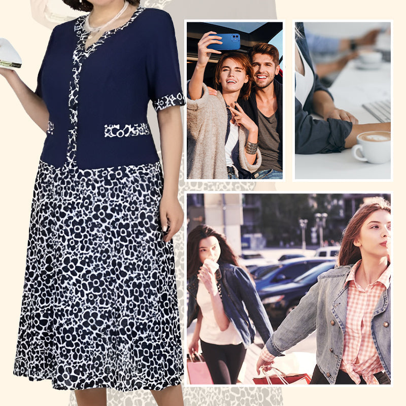 ✨【S-4XL】💐Model floral Rochii din două piese pentru femei-9