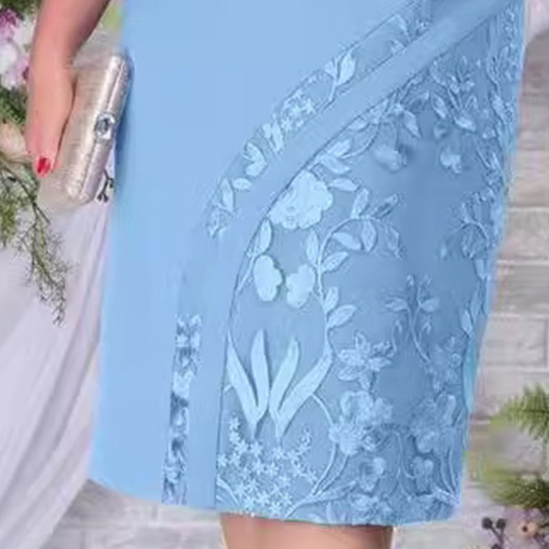 Rochie elegantă din dantelă florală-6