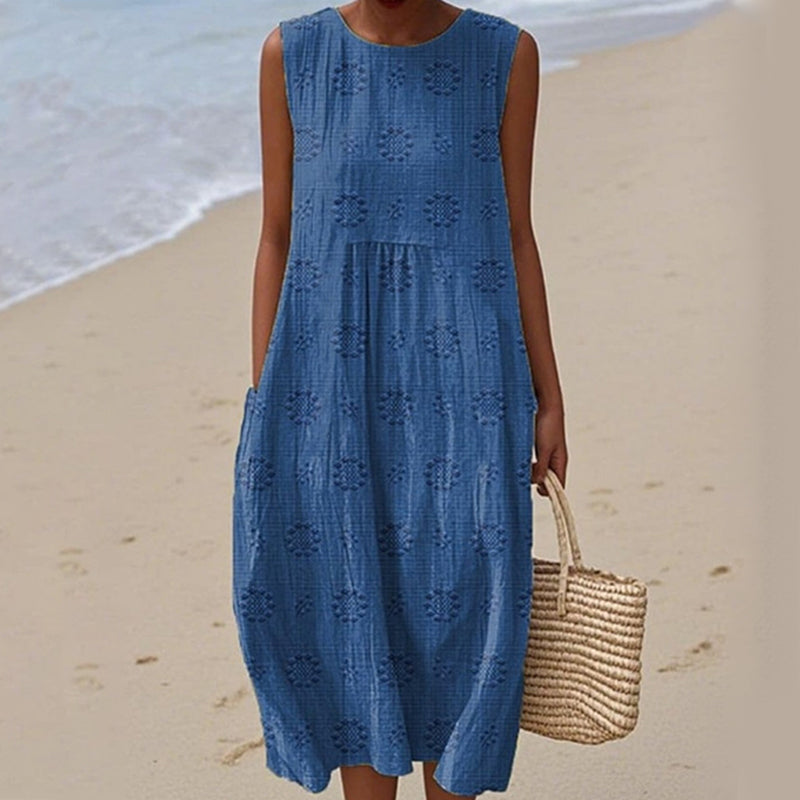 Rochie casual fără mâneci pentru femei-4