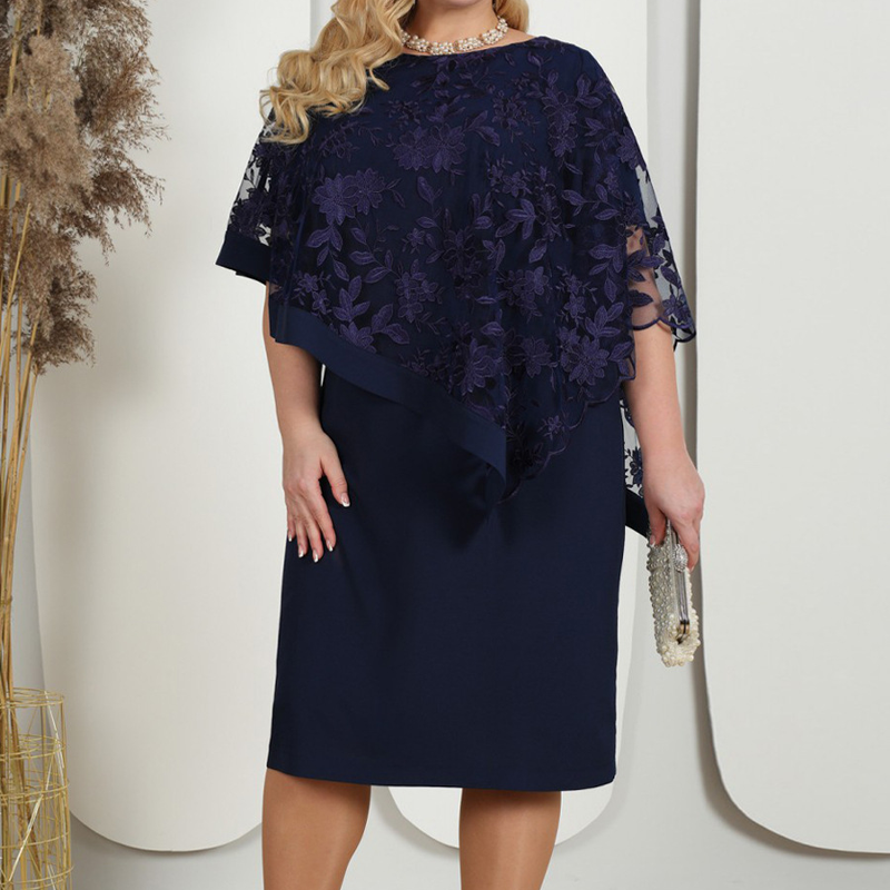 Rochie Poncho din dantelă florală-7