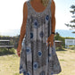 👗Rochie de Vară pentru Femei, Decolteu Rotund, Fără Mâneci, cu Imprimeu