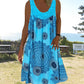 👗Rochie de Vară pentru Femei, Decolteu Rotund, Fără Mâneci, cu Imprimeu