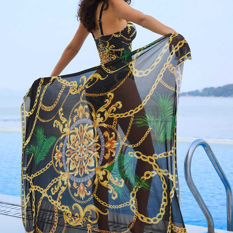 🩱Costum de baie dintr-o singură piesă și fustă pentru femei🌊-5