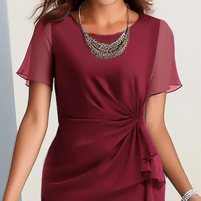 👗 Rochie elegantă, de culoare solidă, pentru femei-5