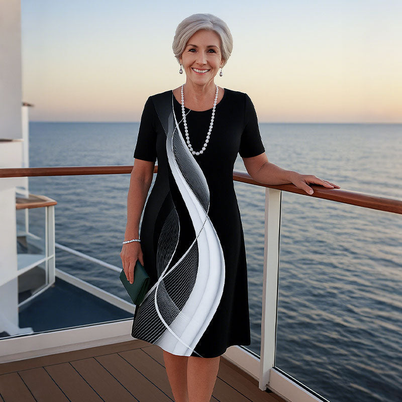 Rochie Monocromă Elegantă-1