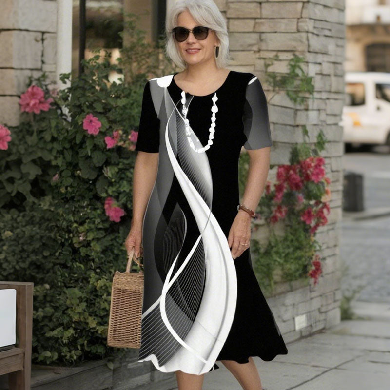 Rochie Monocromă Elegantă-2